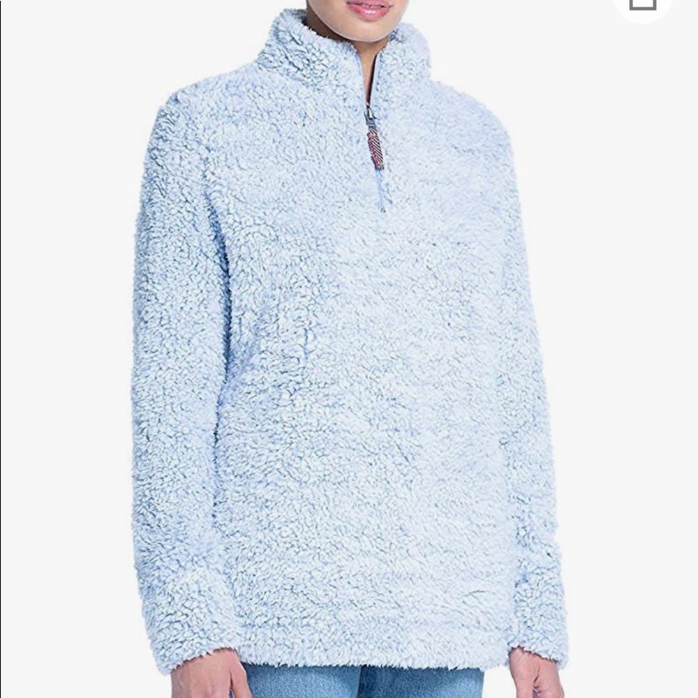 Weatherproof vintage fuzzy Sherpa plush zip pullover